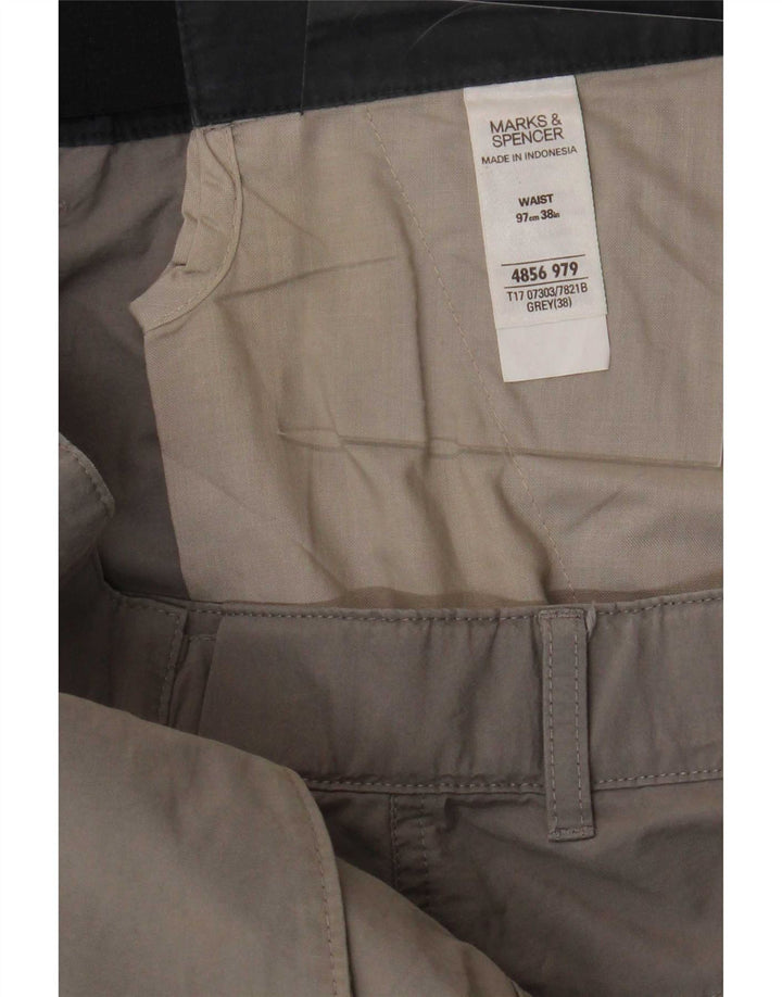 Marks & Spencer Mens Cargo Shorts XL W38 Grey Cotton