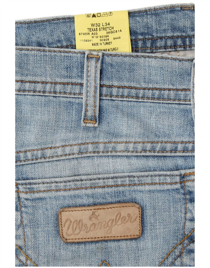 Wrangler Mens Texas Stretch Straight Jeans W32 L31 Blue Cotton