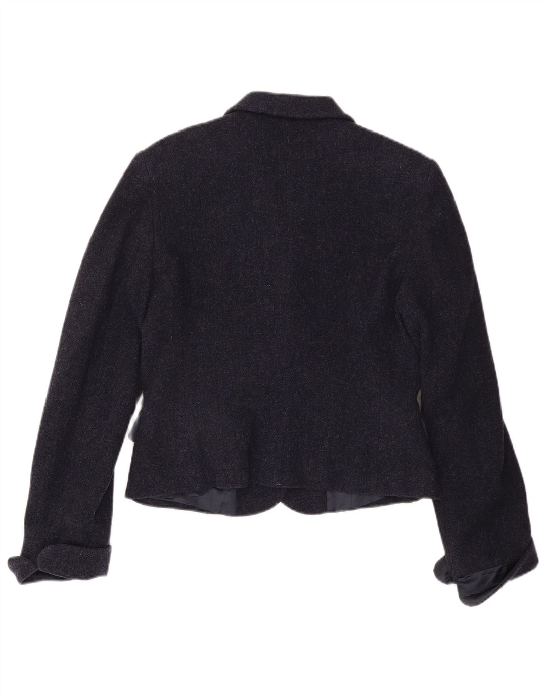 MAX & CO. Womens 3 Button Blazer Jacket IT 46 Large Navy Blue Wool