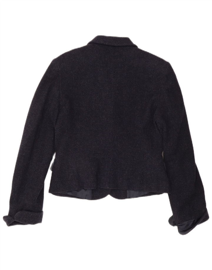 MAX & CO. Womens 3 Button Blazer Jacket IT 46 Large Navy Blue Wool