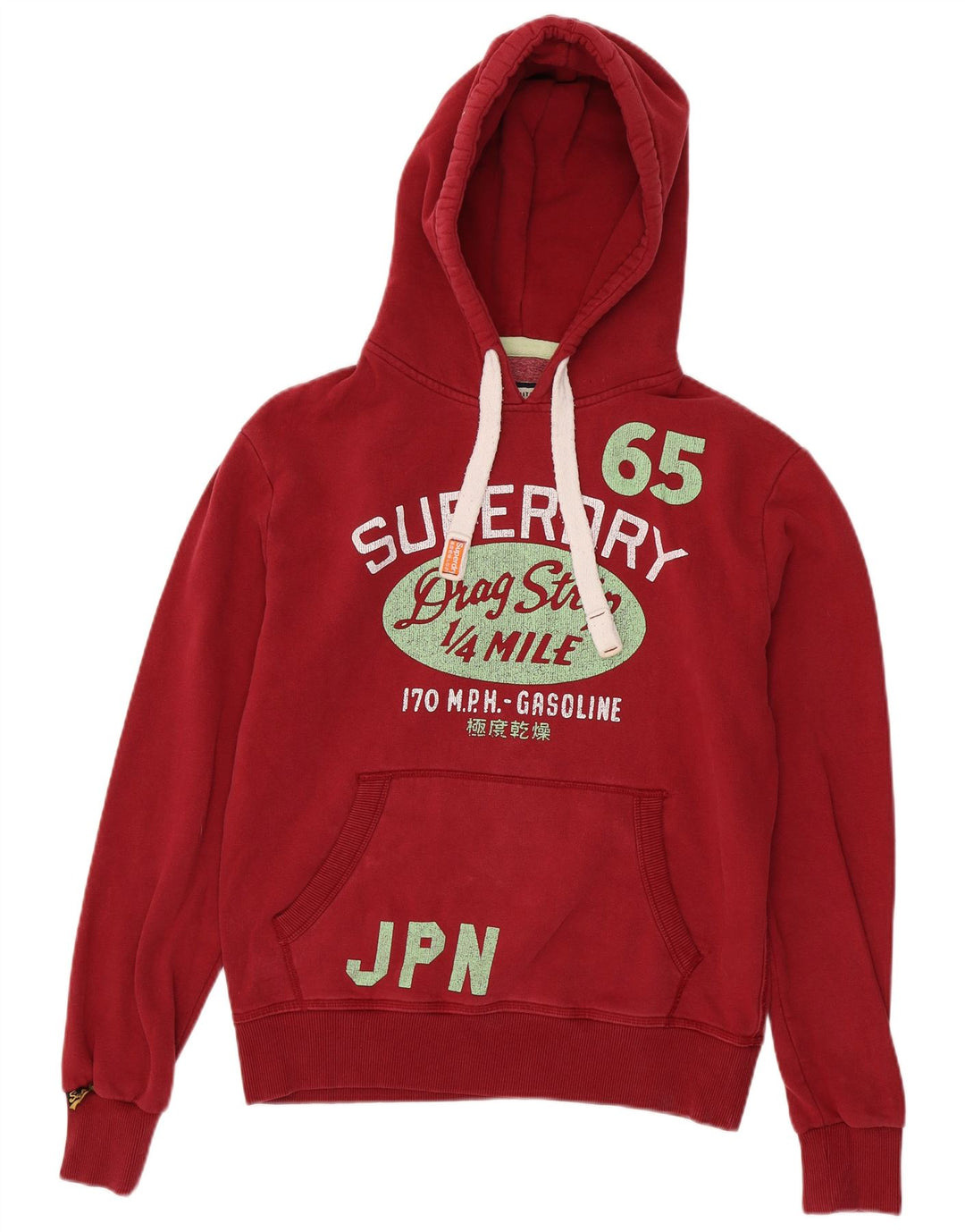 Superdry Mens Graphic Hoodie Jumper Medium Red Cotton