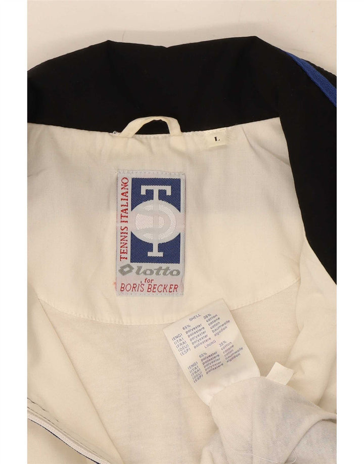 Lotto Mens Tracksuit Top Jacket Large White Colourblock Polyester