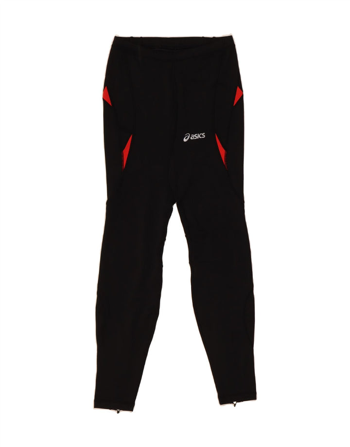 ASICS Womens Leggings UK 10 Small  Black Polyester Vintage Asics and Second-Hand Asics from Messina Hembry 