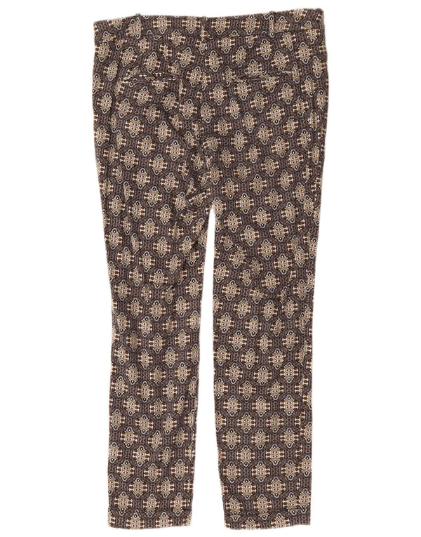 ZARA Womens Slim Casual Trousers EU 40 Medium W30 L27 Brown Geometric