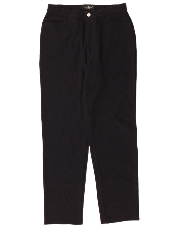GUESS Mens Straight Corduroy Trousers W33 L30  Black Polyamide