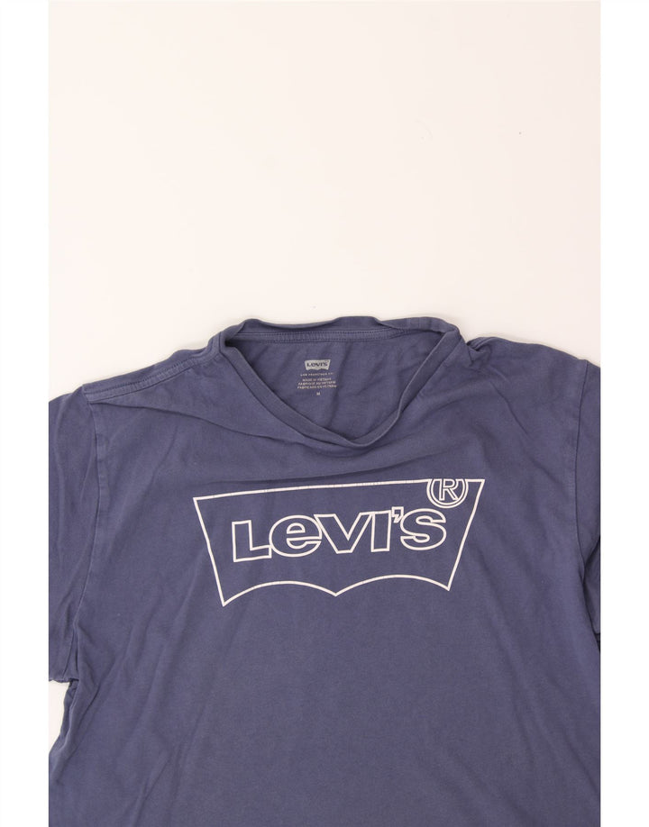LEVI'S Mens Graphic T-Shirt Top Medium Navy Blue Vintage Levi's and Second-Hand Levi's from Messina Hembry 