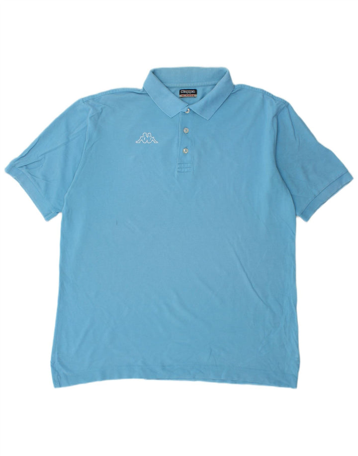 Kappa Mens Graphic Polo Shirt XL Blue Cotton
