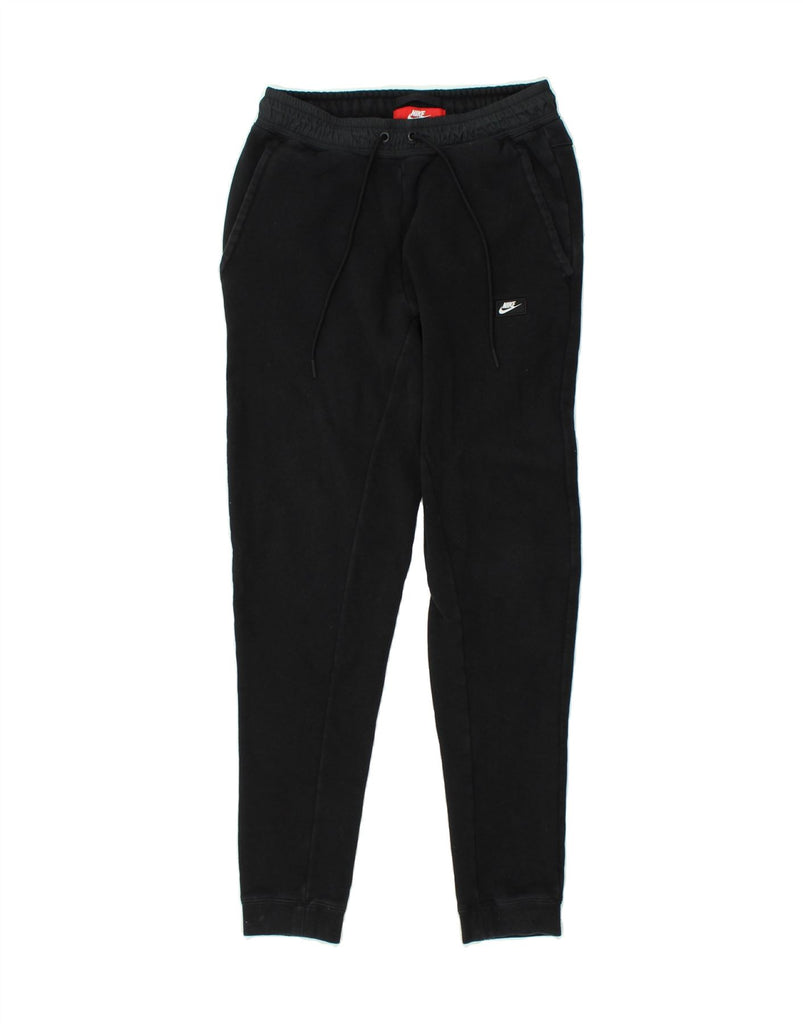 NIKE Mens Tracksuit Trousers Joggers XS Black Cotton | Vintage Nike | Thrift | Second-Hand Nike | Used Clothing | Messina Hembry 