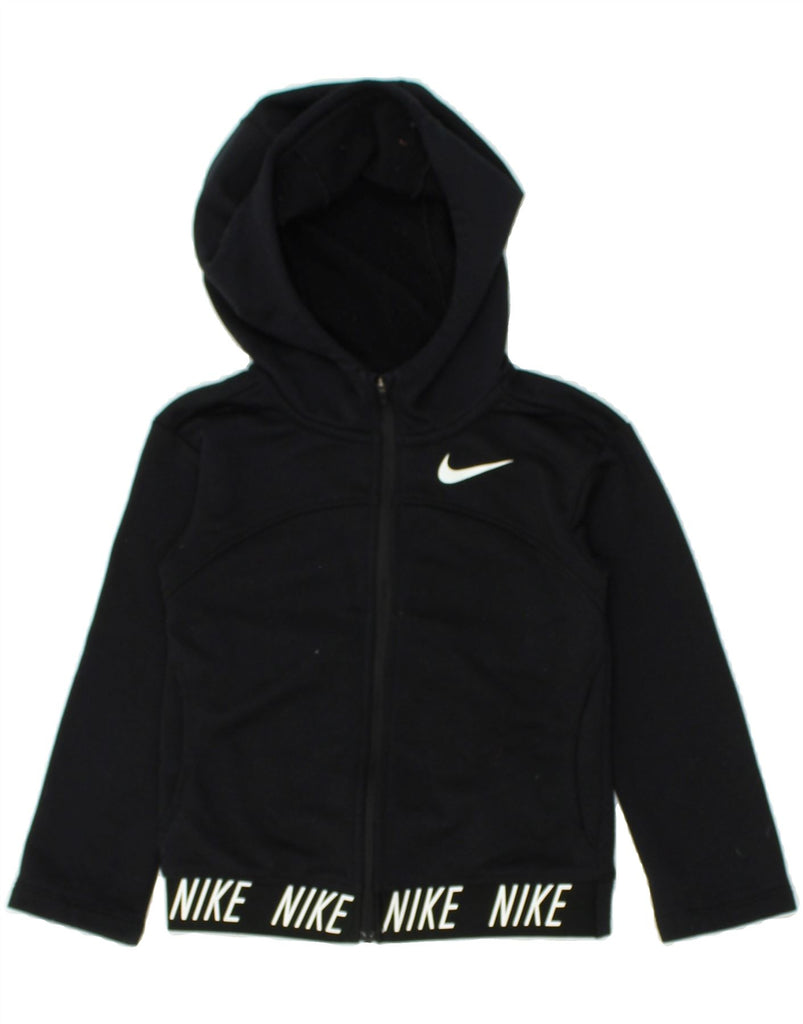 NIKE Boys Dri Fit Graphic Zip Hoodie Sweater 6-7 Years XS  Black Polyester | Vintage Nike | Thrift | Second-Hand Nike | Used Clothing | Messina Hembry 