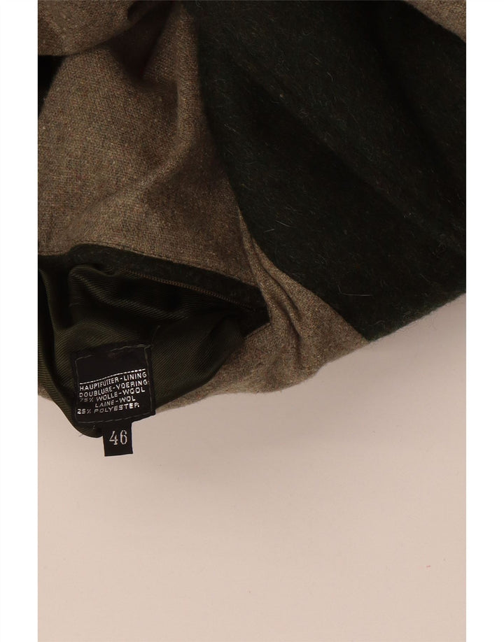 Vintage Mens Bomber Jacket IT 46 Small Green Wool