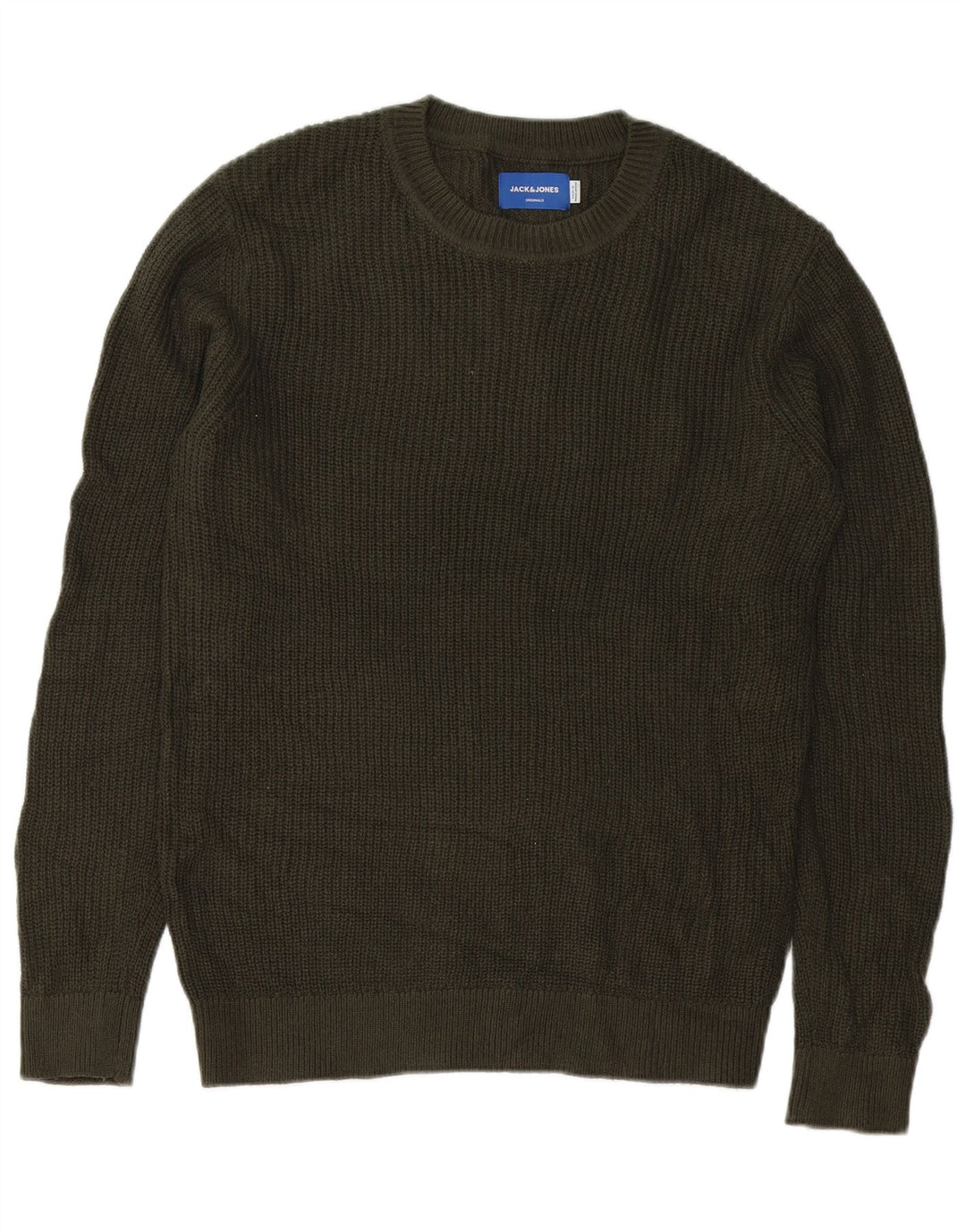 Jack & Jones Mens Crew Neck Jumper Sweater Medium Green Acrylic