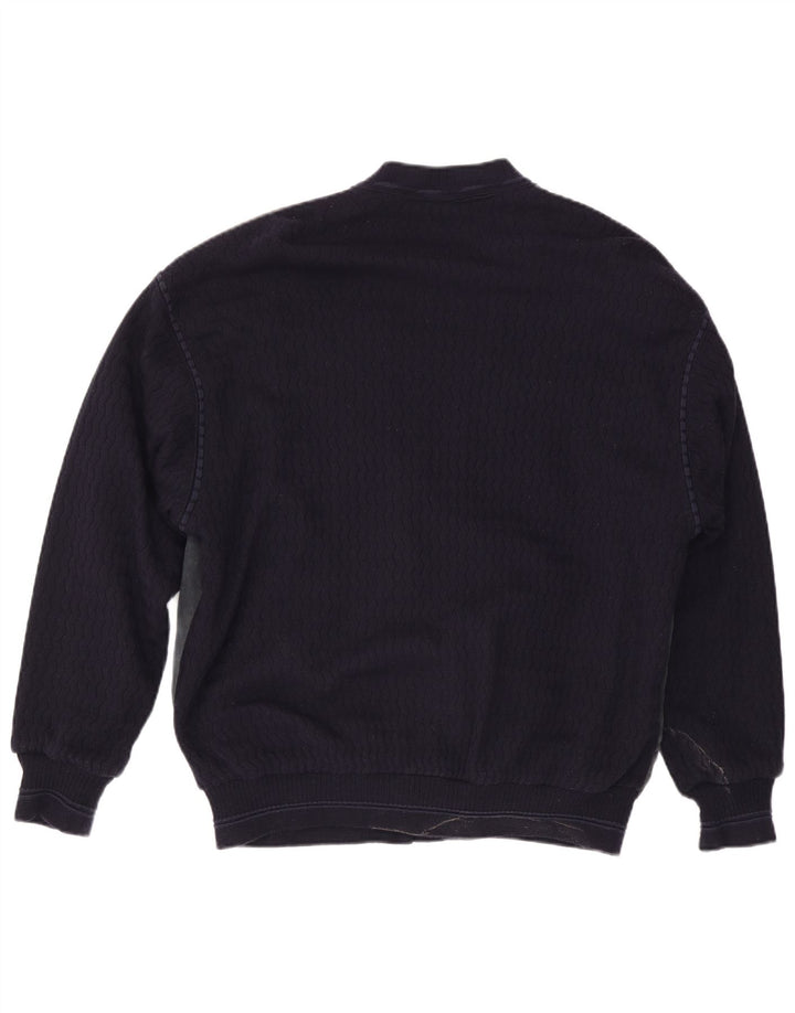 WESTBURY Mens Cardigan Sweater XL Navy Blue Colourblock Acrylic