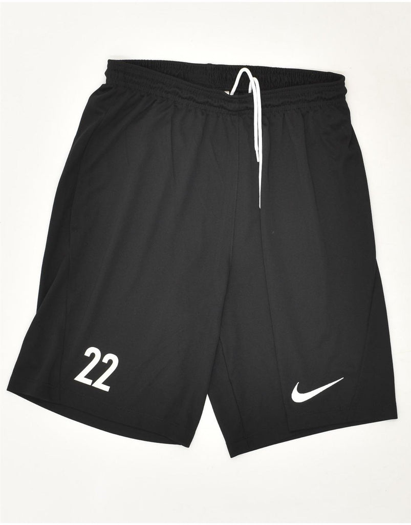 NIKE Boys Dri Fit Graphic Sport Shorts  10-11 Years Medium Black Polyester | Vintage Nike | Thrift | Second-Hand Nike | Used Clothing | Messina Hembry 