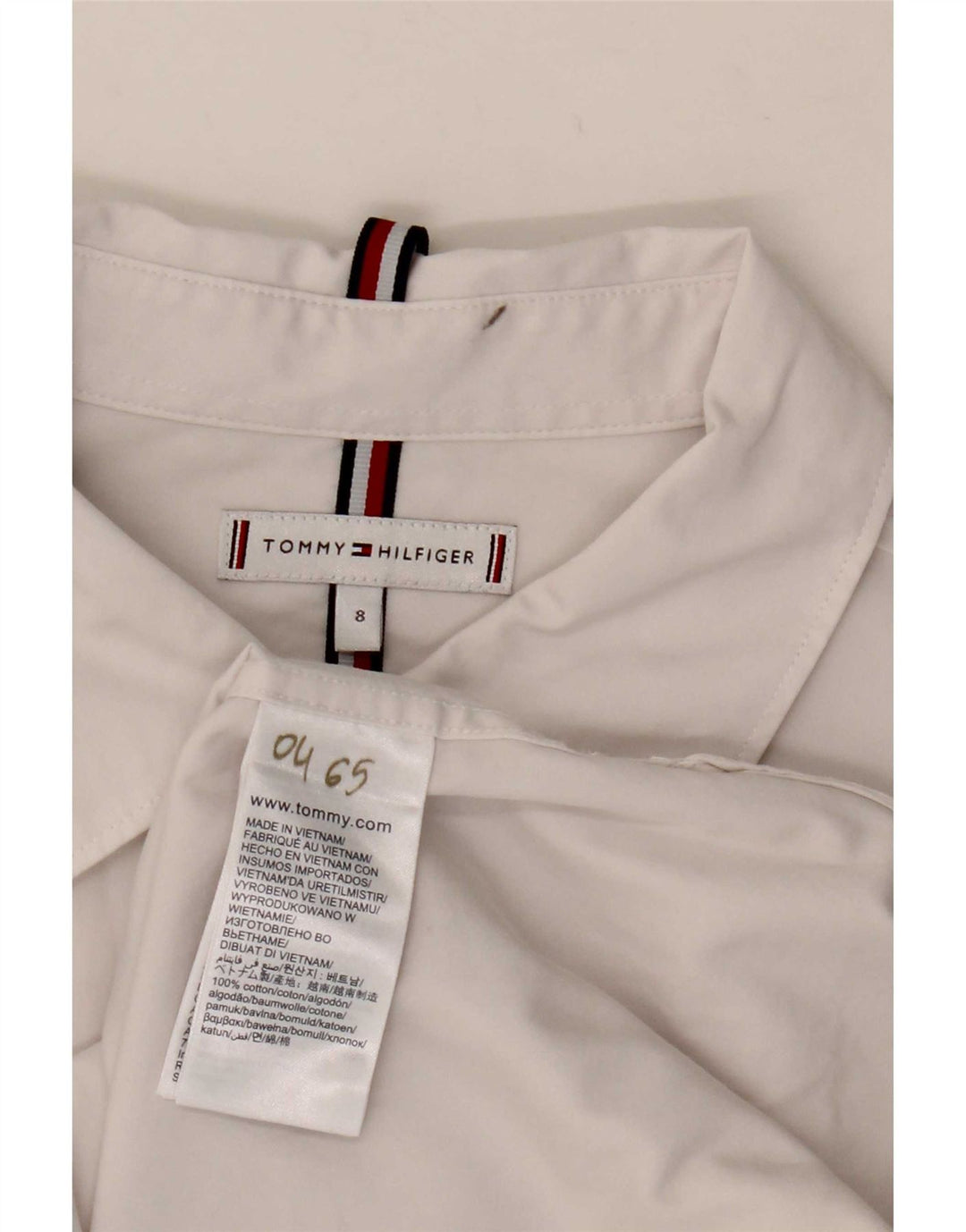 Tommy Hilfiger Womens Shirt US 8 Medium White Cotton