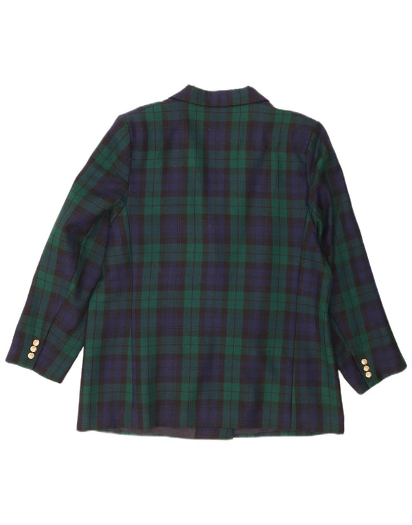 Marks & Spencer Mens Double Breasted Blazer Jacket UK 44 2XL Green Check