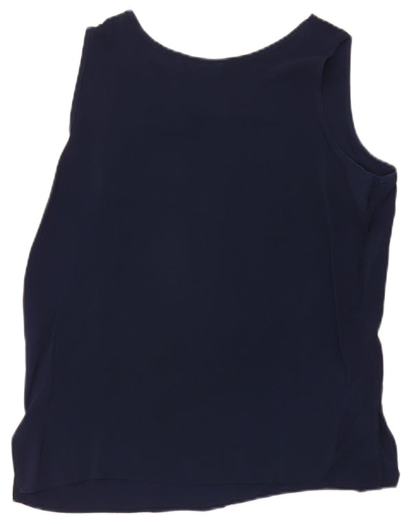 Vintage Womens Vest Top IT 46 Large Navy Blue