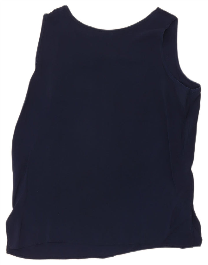 Vintage Womens Vest Top IT 46 Large Navy Blue