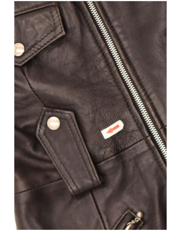 Gossip Womens Leather Gilet UK 18 XL Black Leather