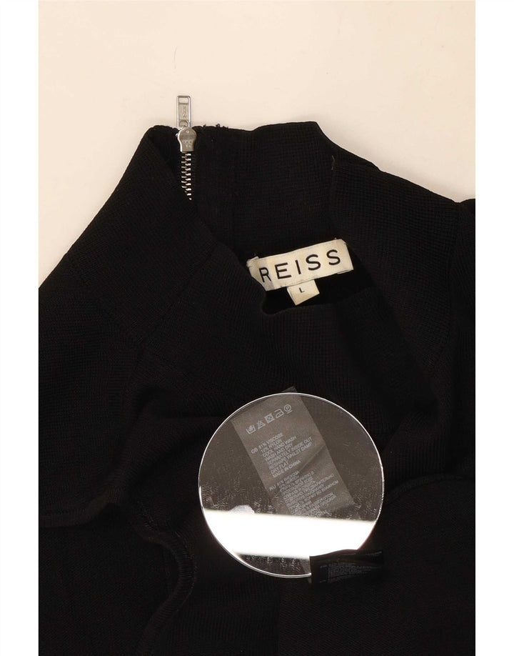 Reiss Womens Vest Top UK 14 Large Black Viscose