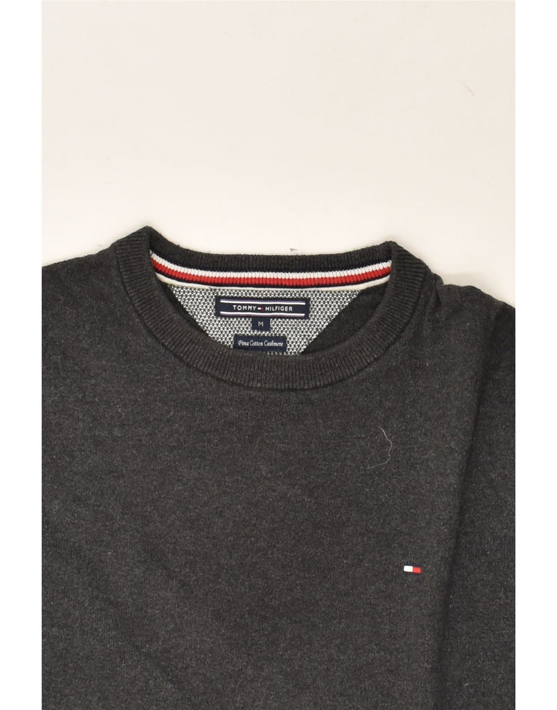 TOMMY HILFIGER Mens Crew Neck Jumper Sweater Medium Grey Cotton | Vintage Tommy Hilfiger | Thrift | Second-Hand Tommy Hilfiger | Used Clothing | Messina Hembry 