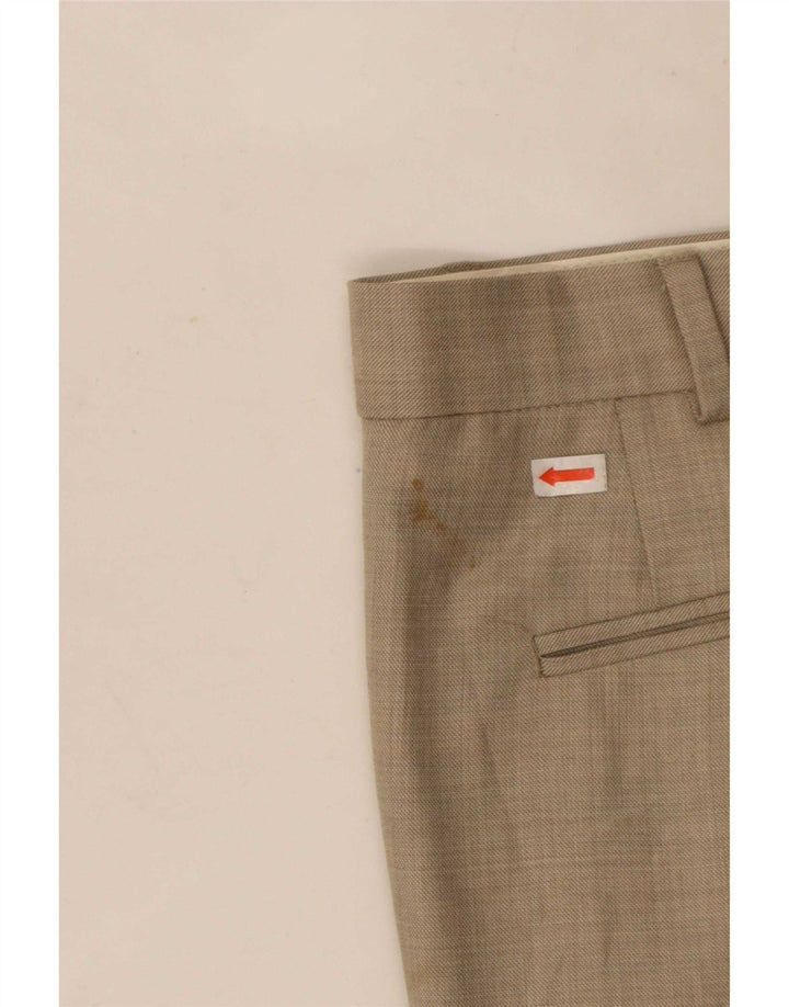 Marks & Spencer Mens Autograph Straight Suit Trousers W42 L33 Beige