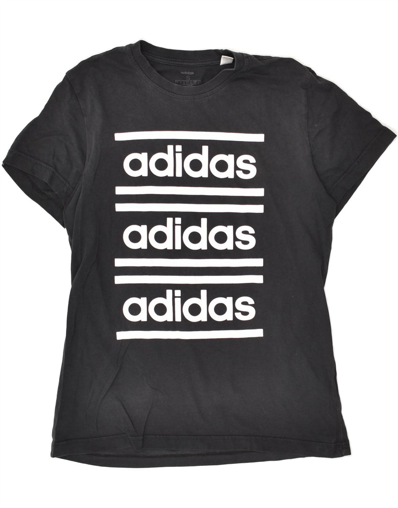 ADIDAS Mens Graphic T-Shirt Top Small Black Cotton | Vintage Adidas | Thrift | Second-Hand Adidas | Used Clothing | Messina Hembry 