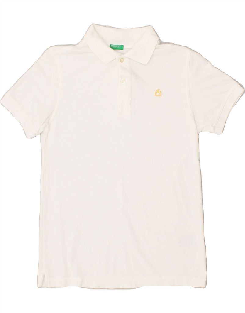 BENETTON Boys Polo Shirt 10-11 Years XL White Cotton | Vintage Benetton | Thrift | Second-Hand Benetton | Used Clothing | Messina Hembry 