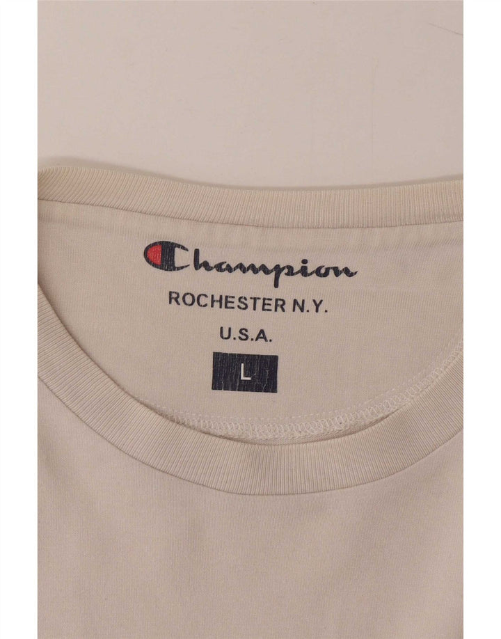 Champion Mens Top Long Sleeve Large White