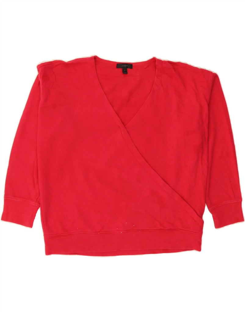 J. CREW Womens Oversized Sweatshirt Jumper UK 16 Large Red Cotton Vintage J. Crew and Second-Hand J. Crew from Messina Hembry 