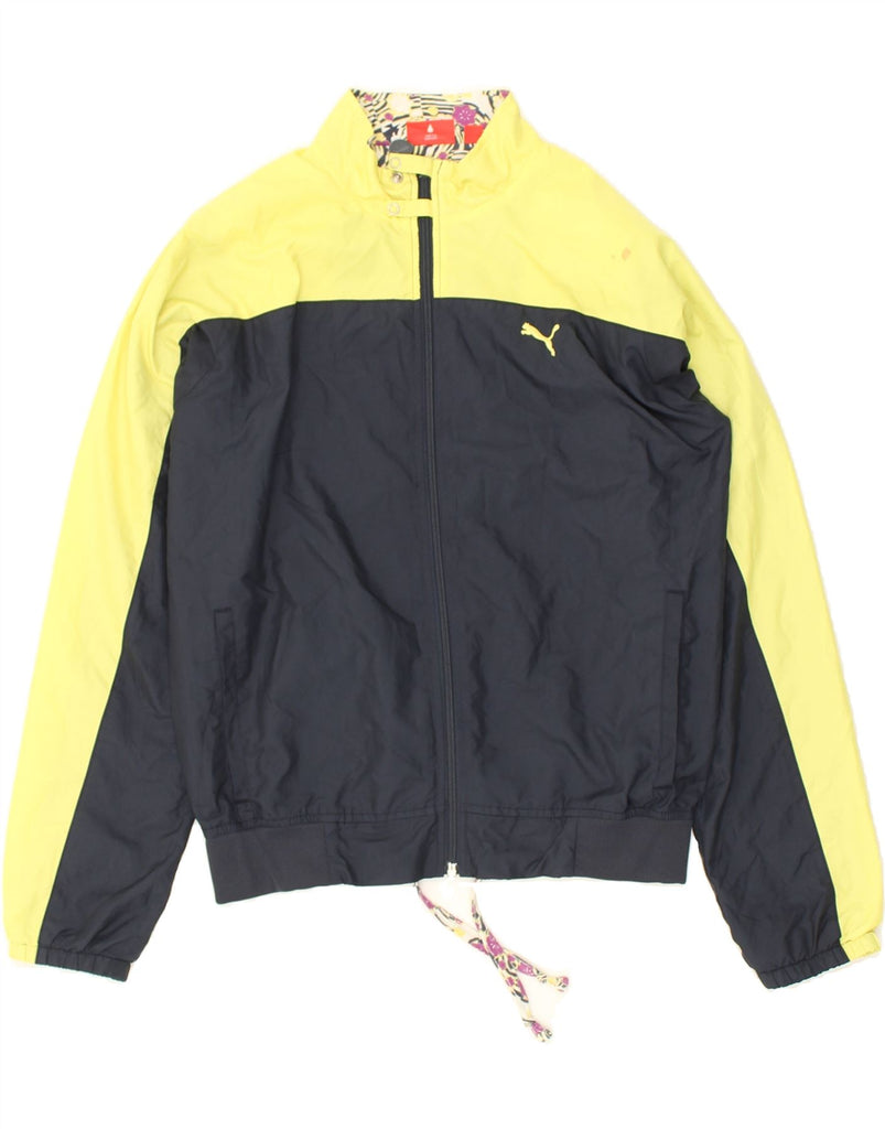 PUMA Womens Bomber Jacket UK 10 Small  Yellow Colourblock | Vintage Puma | Thrift | Second-Hand Puma | Used Clothing | Messina Hembry 