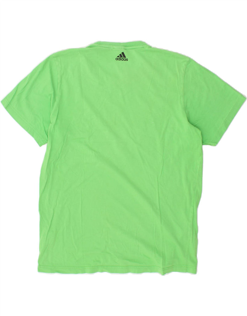 ADIDAS Mens Slim Graphic T-Shirt Top 2XL Green Cotton Vintage Adidas and Second-Hand Adidas from Messina Hembry 