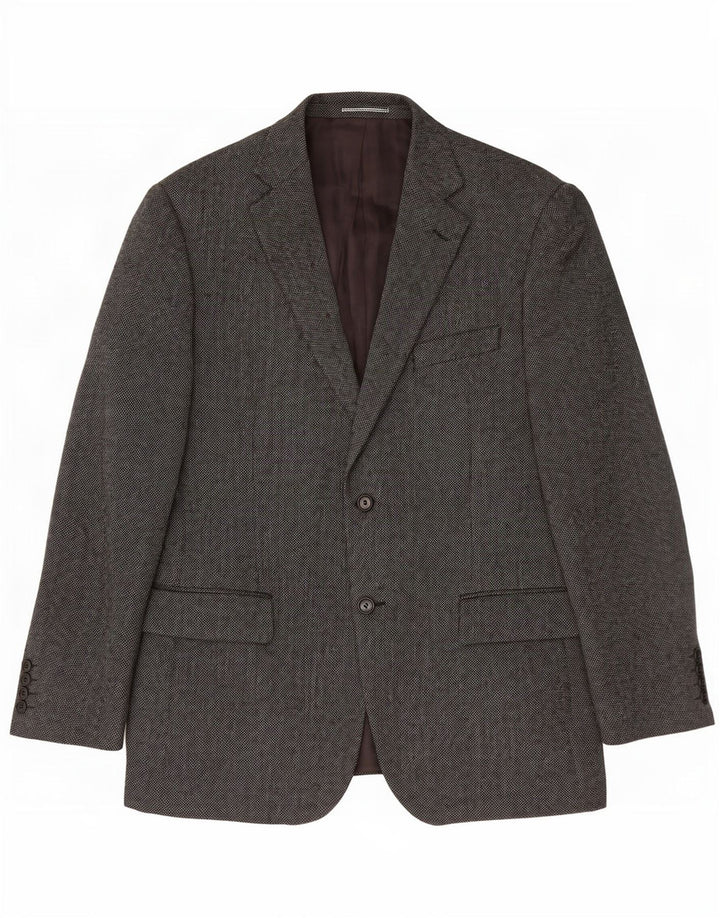 Marks & Spencer Mens 2 Button Blazer Jacket UK 40 Medium Grey Wool