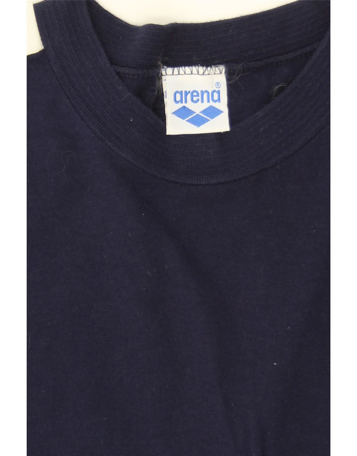 Arena Mens Graphic T-Shirt Top Small Navy Blue Colourblock