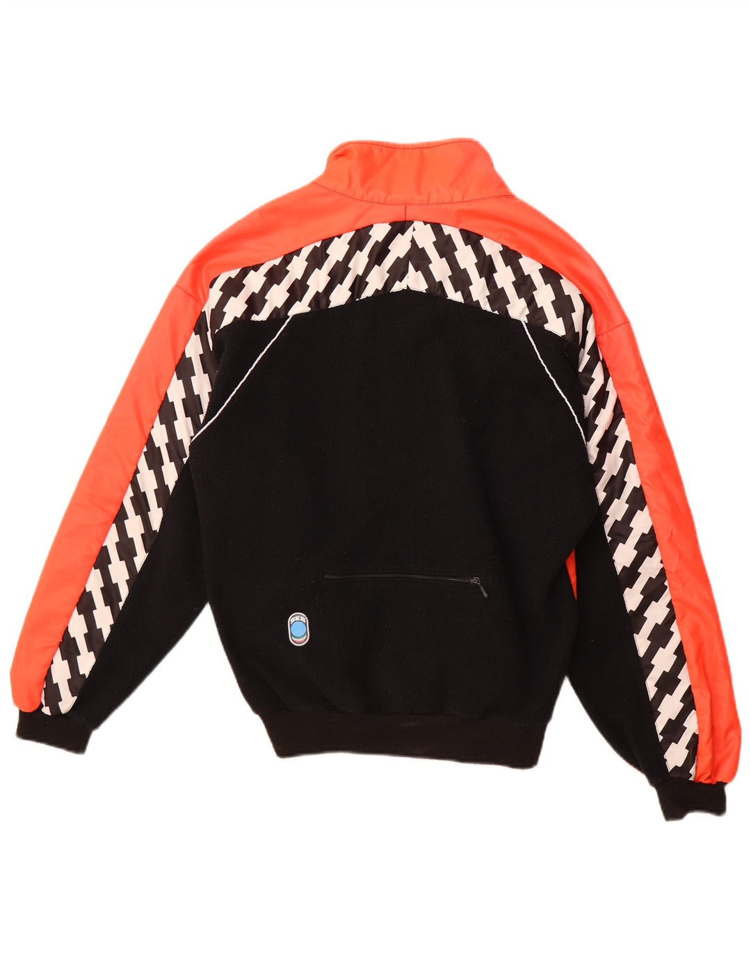 VINTAGE Mens Bomber Jacket UK 40 Large Orange Colourblock Polyester