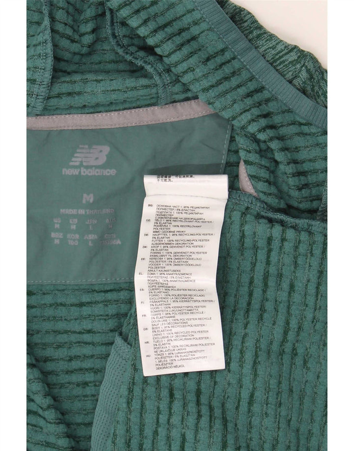 New Balance Mens Hooded Tracksuit Top Jacket Medium Green Flecked Polyester