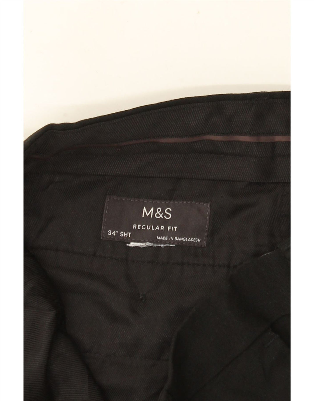 MARKS & SPENCER Mens Regular Fit Chino Trousers W34 L28 Black