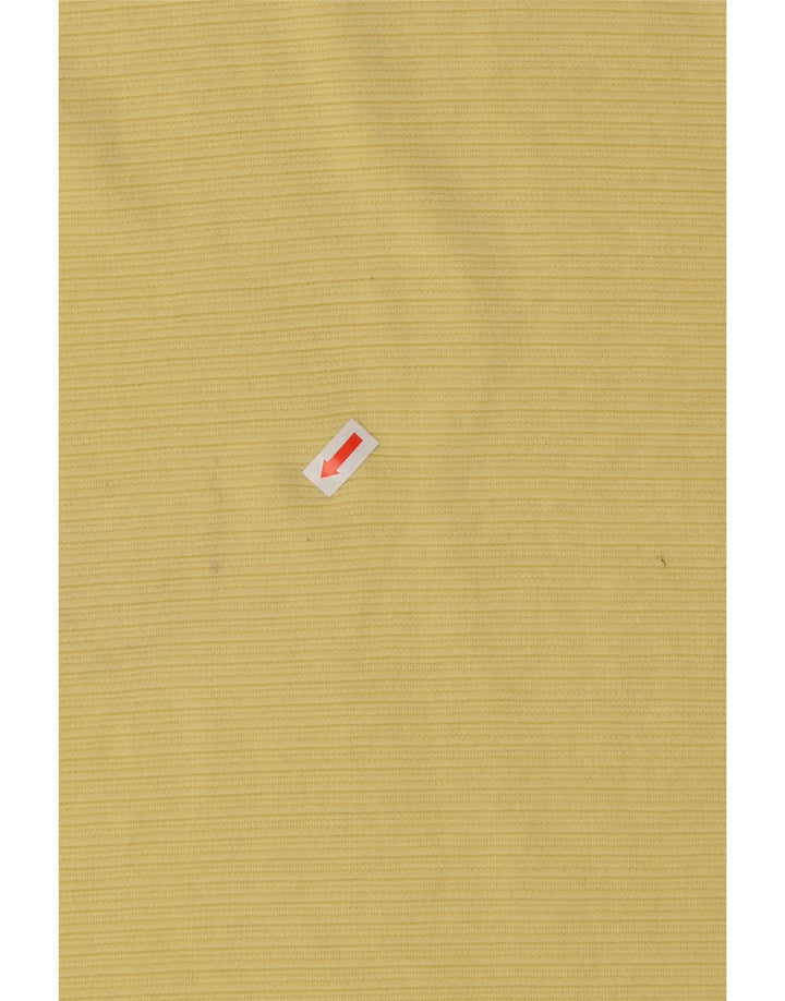 TOMMY BAHAMA Mens Polo Shirt Medium Yellow Pinstripe Silk Vintage Tommy Bahama and Second-Hand Tommy Bahama from Messina Hembry 