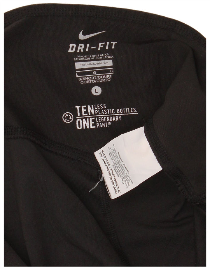 NIKE Womens Dri Fit Tracksuit Trousers UK 16 Large Black Polyester