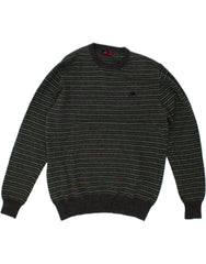 KAPPA Mens Crew Neck Jumper Sweater Large Green Pinstripe Wool