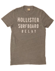 HOLLISTER Mens Graphic T-Shirt Top Small Grey Cotton