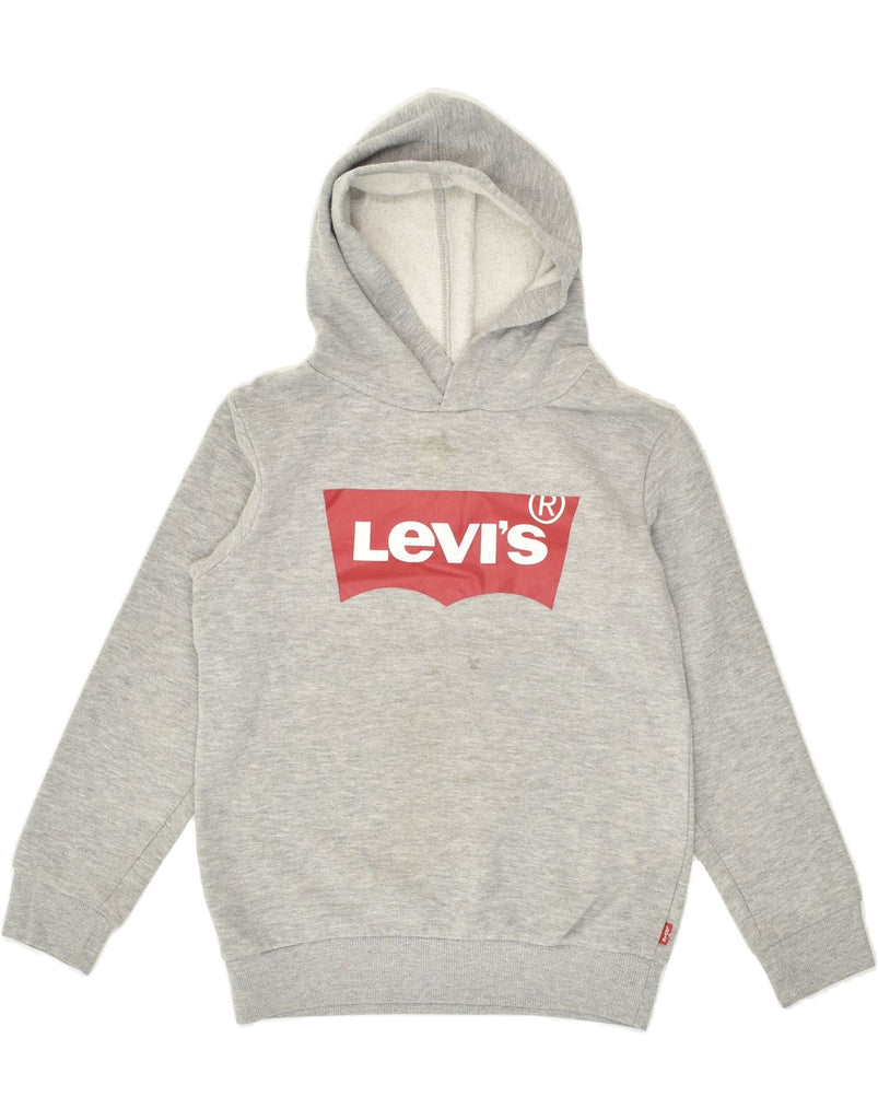 LEVI'S Boys Graphic Hoodie Jumper 7-8 Years Medium  Grey Cotton | Vintage Levi's | Thrift | Second-Hand Levi's | Used Clothing | Messina Hembry 