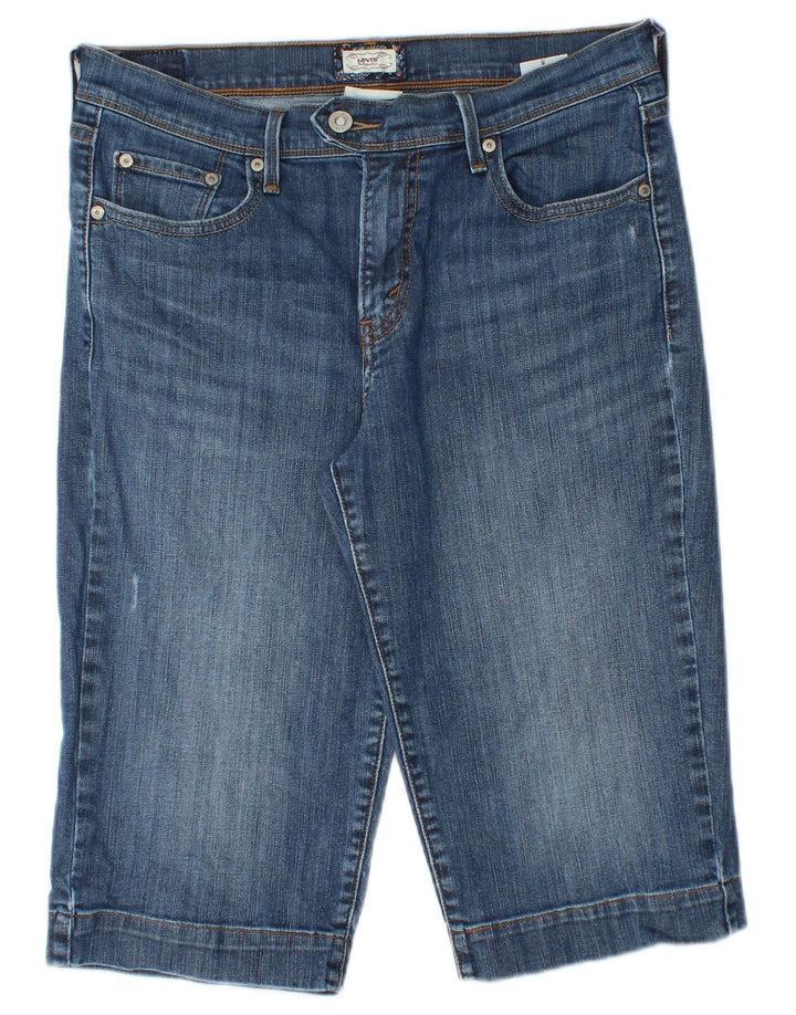 LEVI'S Womens Bermuda Distressed Denim Shorts US 8 Medium W28 Blue Cotton