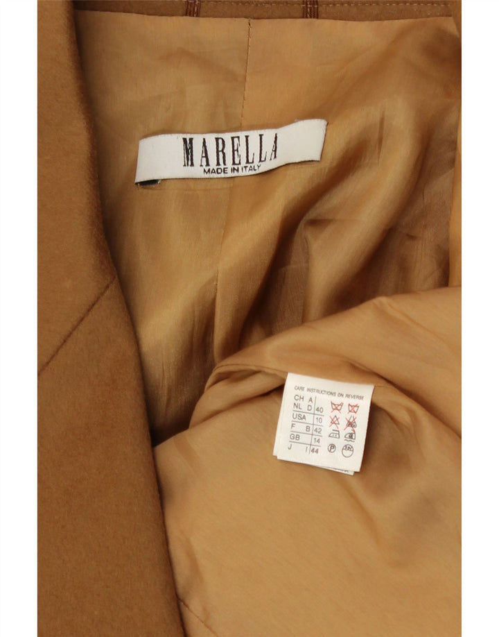 Marella Womens 2 Button Blazer Jacket UK 14 Large Brown Wool