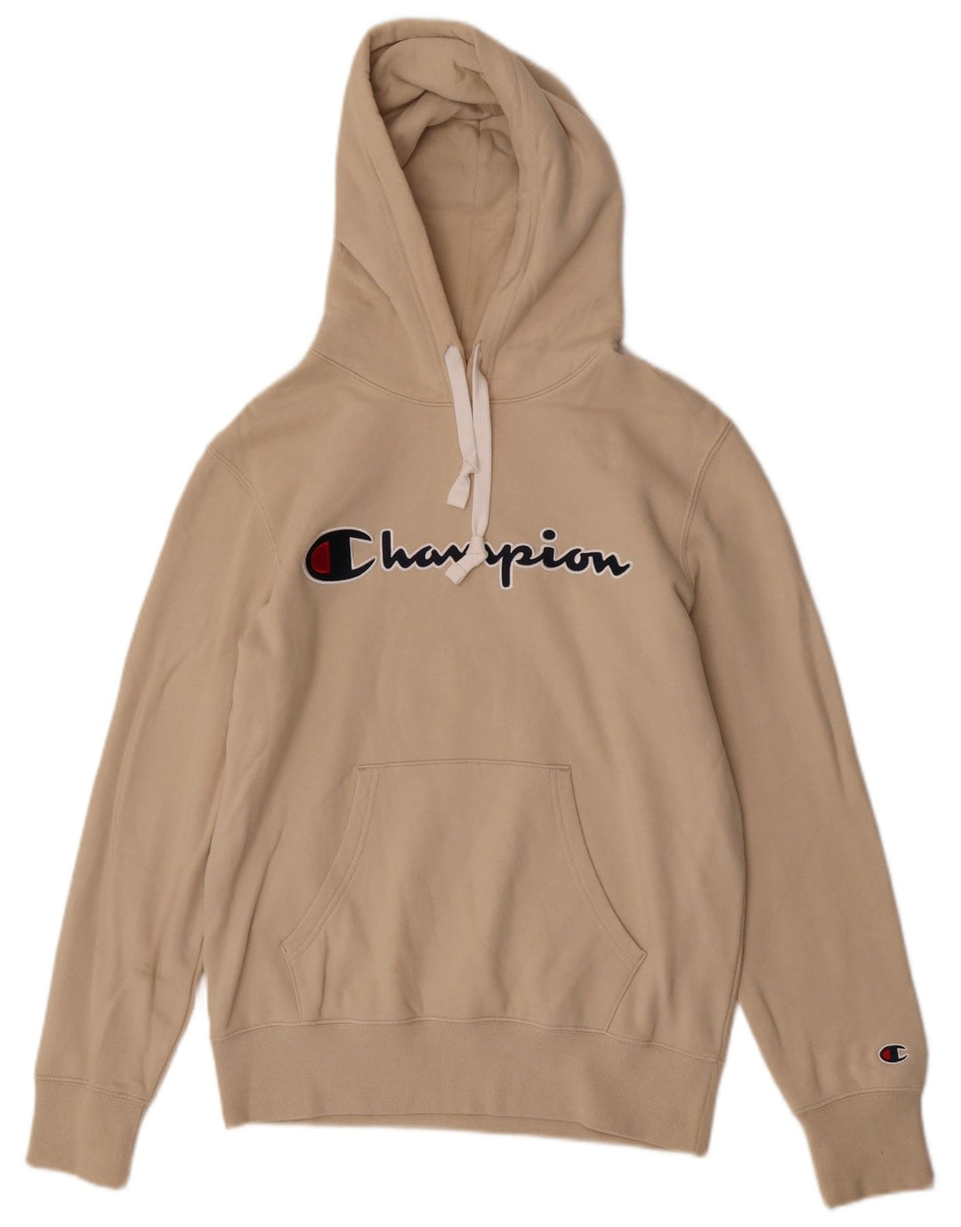 Champion Mens Graphic Regular Fit Hoodie Jumper Medium Beige Cotton