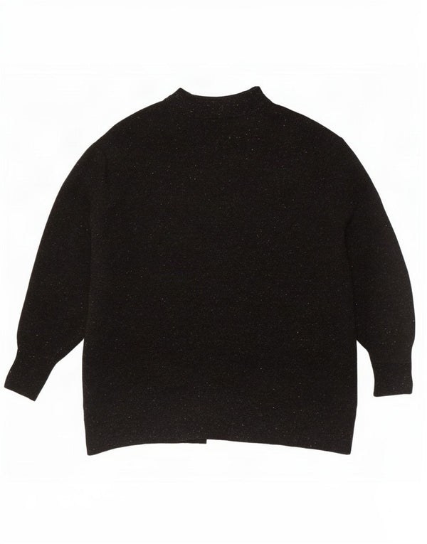 Cos Womens Oversized Cardigan Sweater UK 10 Small Black Flecked Wool