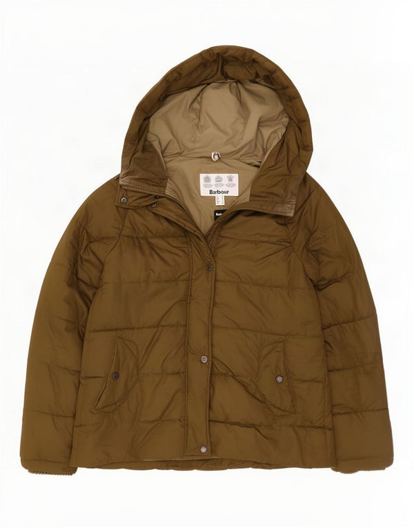 Barbour Womens Hooded Oversized Padded Jacket UK 8 Small Green Polyester