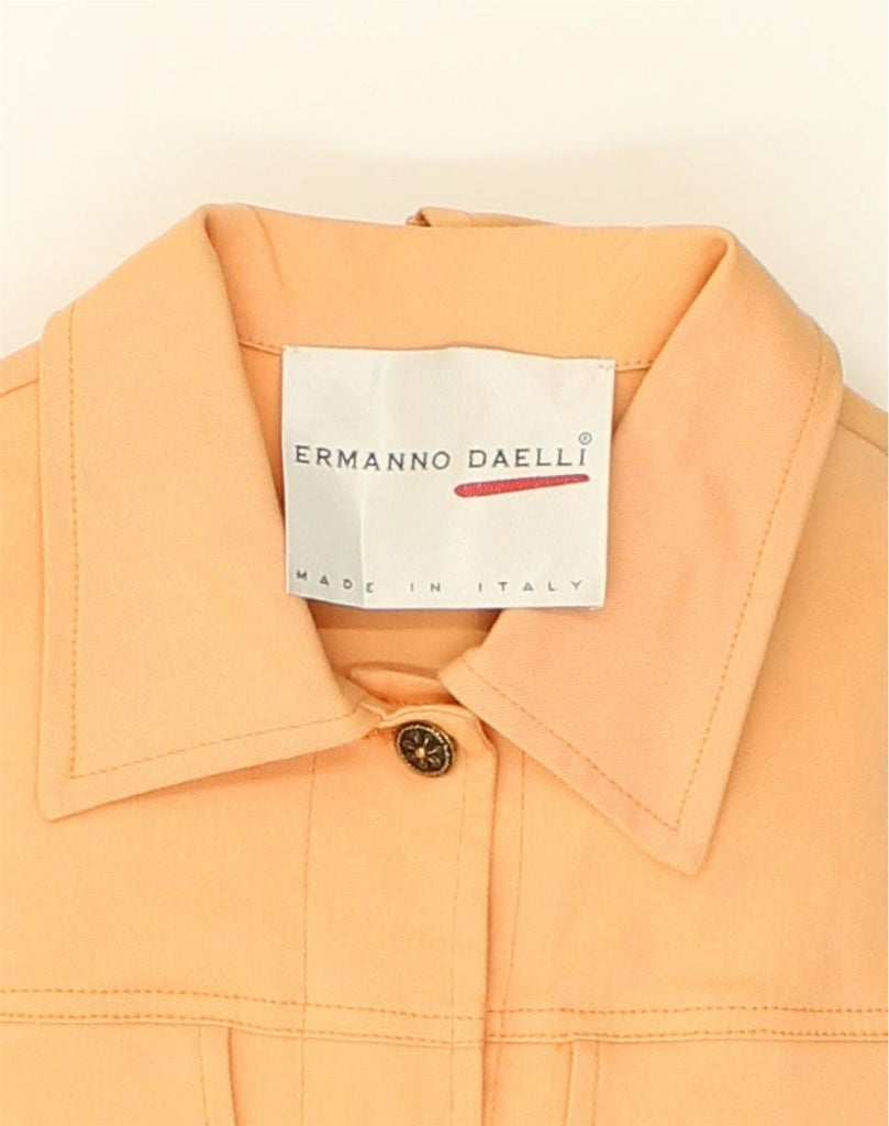 ERMANNO DAELLI Womens Bomber Jacket IT 40 Small Orange Cotton | Vintage Ermanno Daelli | Thrift | Second-Hand Ermanno Daelli | Used Clothing | Messina Hembry 