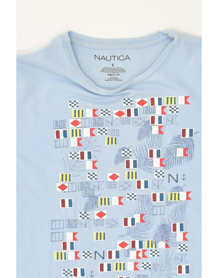NAUTICA Mens Graphic T-Shirt Top Small Blue Cotton | Vintage Nautica | Thrift | Second-Hand Nautica | Used Clothing | Messina Hembry 