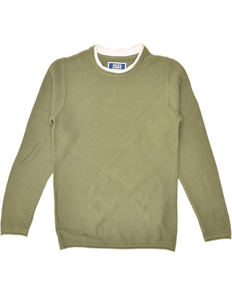 JACK & JONES Boys Sweatshirt Jumper 9-10 Years Khaki Cotton | Vintage Jack & Jones | Thrift | Second-Hand Jack & Jones | Used Clothing | Messina Hembry 