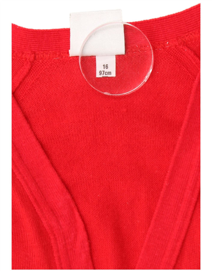 FIRST AVENUE Womens Cardigan Sweater UK 16 Large Red New Wool